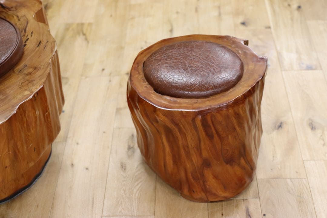 GMFS327○世界遺産屋久杉 大臣椅子 スツール 椅子 無垢材 伝統工芸 逸品