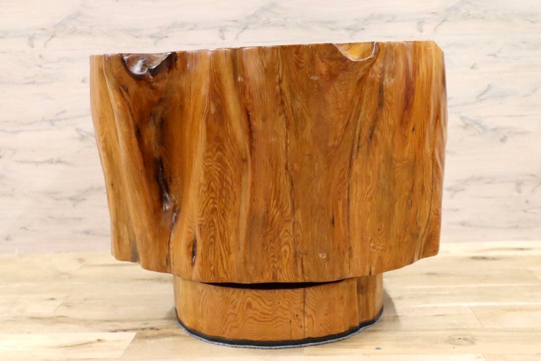 GMFS327○世界遺産屋久杉 大臣椅子 スツール 椅子 無垢材 伝統工芸 逸品