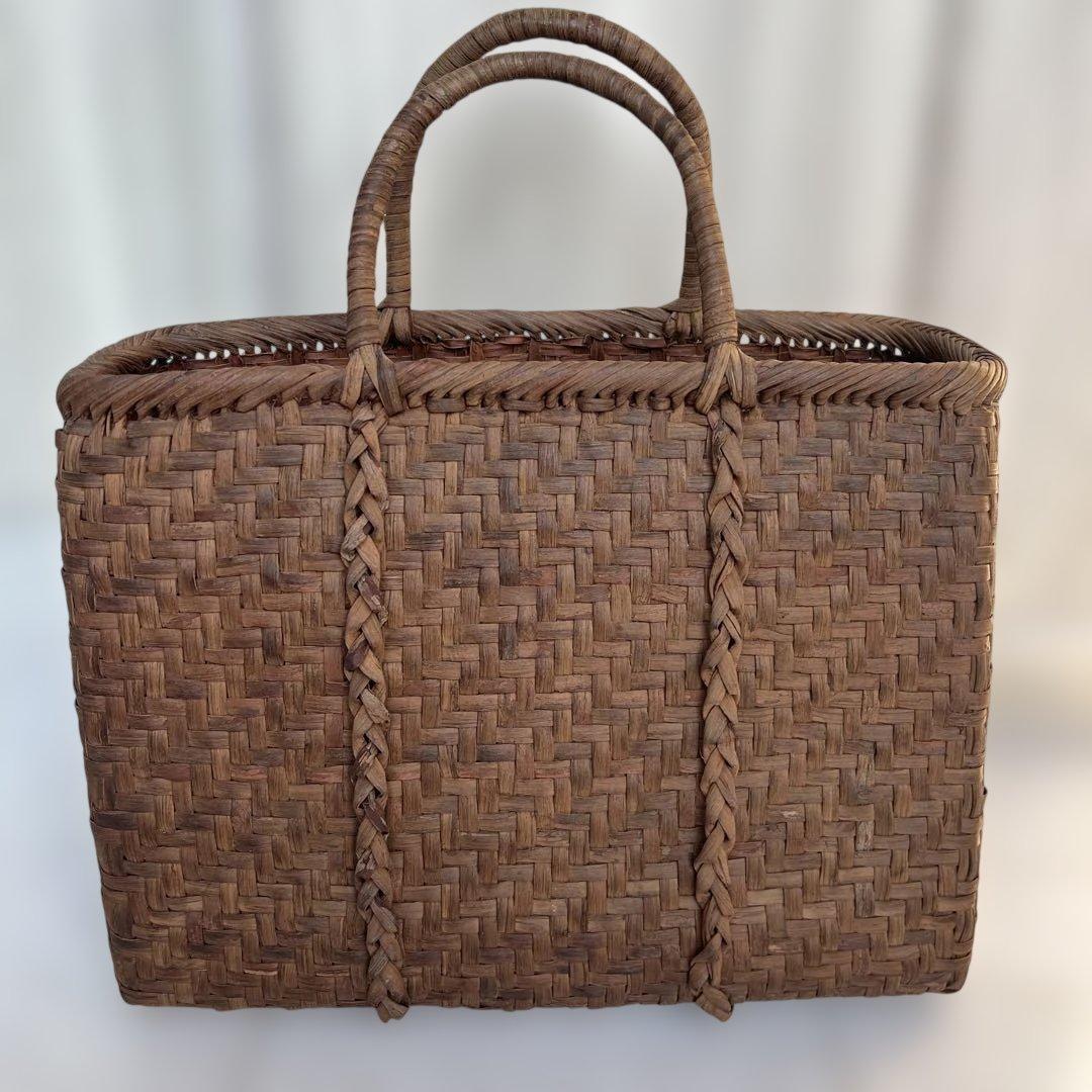 【期間限定SALE】 山葡萄編み込みかごバッグ　特大　純国産