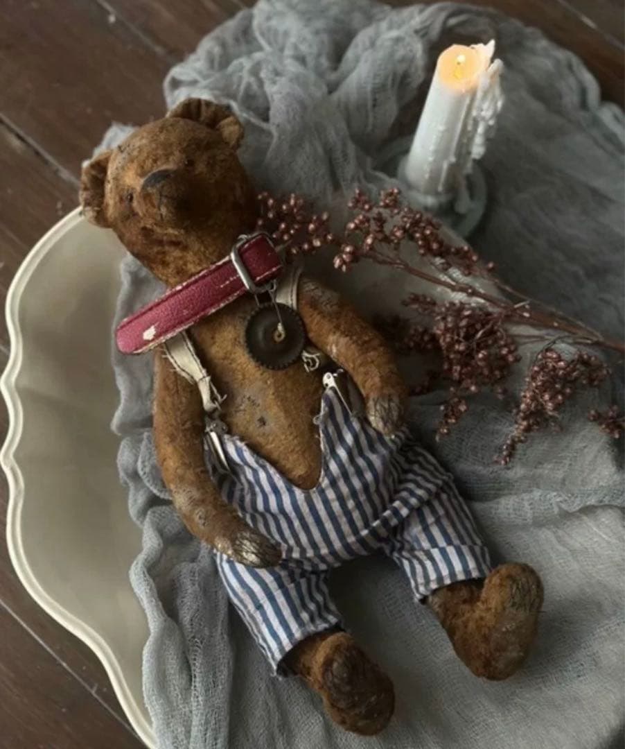 アンティーク調テディベアさん テディベア 海外作家様 ぬいぐるみ ハンドメイド