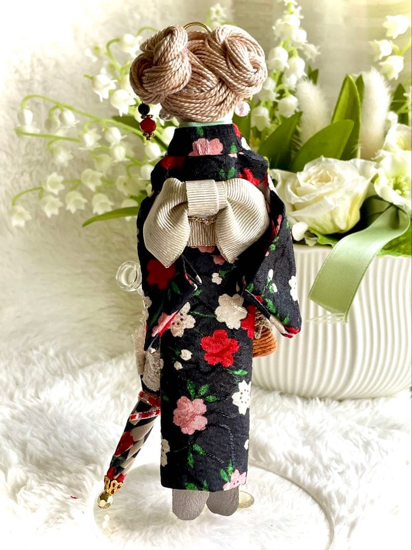 和装❤️小紋着物❤️日傘♡ハンドメイド♡ドールチャーム