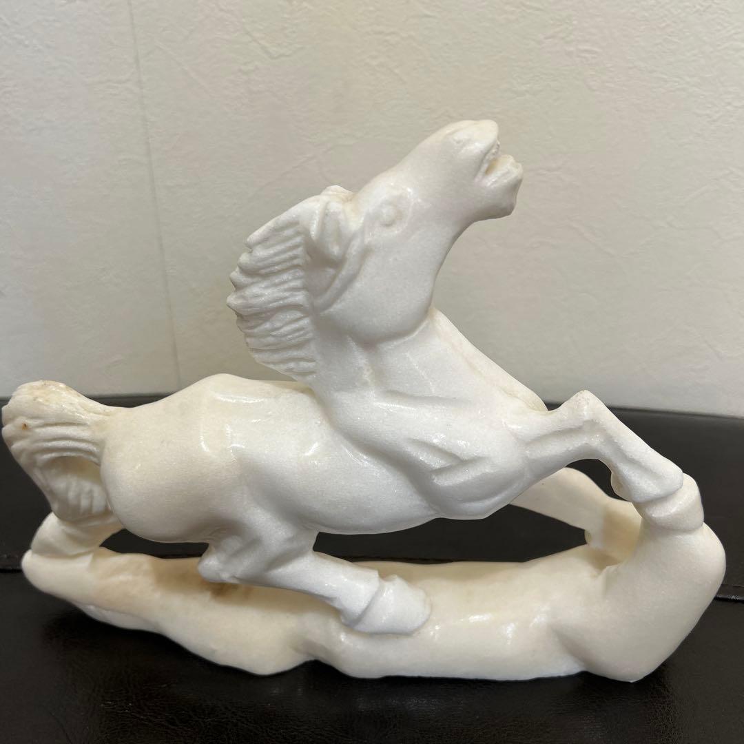漢　白玉馬置物1.55kg高さ18.3㌢(購入者特典有り)