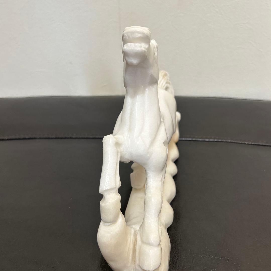 漢　白玉馬置物1.55kg高さ18.3㌢(購入者特典有り)