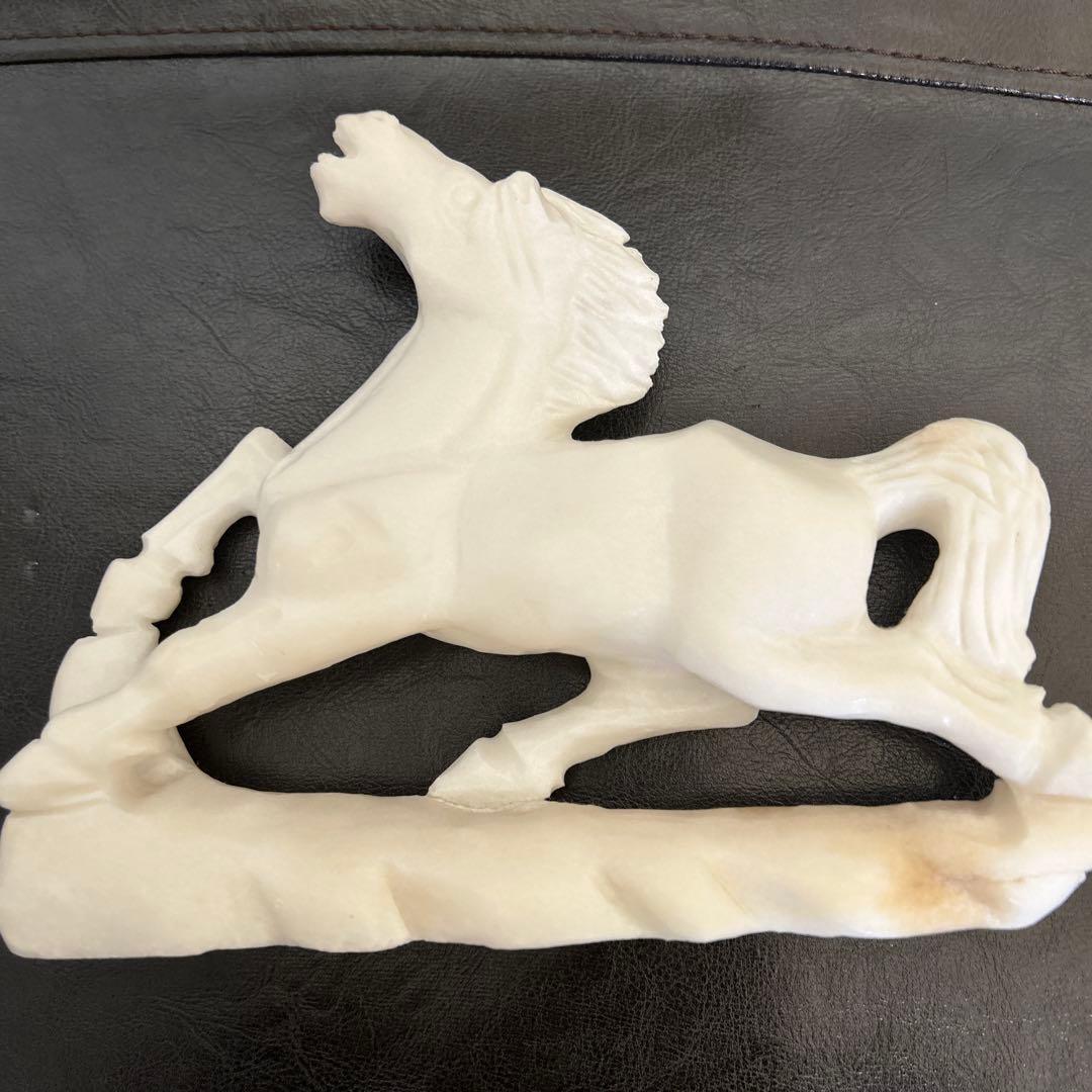漢　白玉馬置物1.55kg高さ18.3㌢(購入者特典有り)