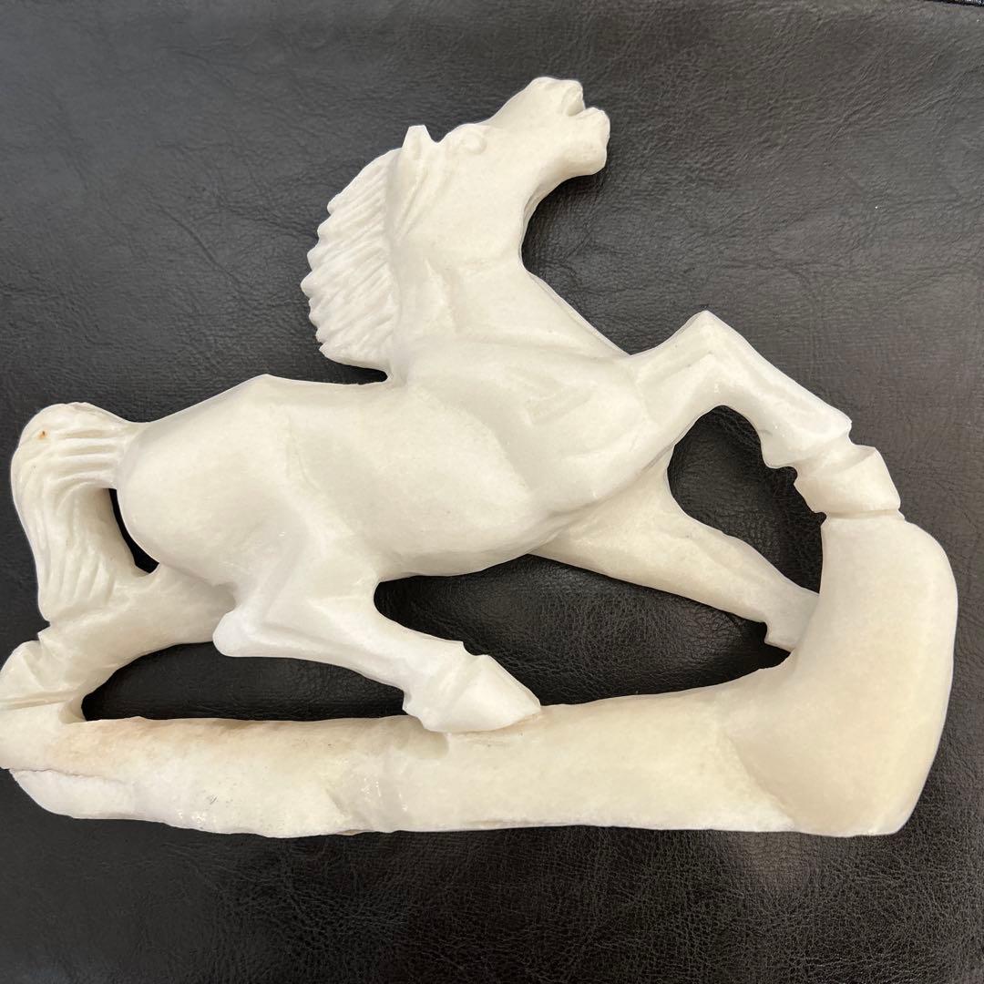 漢　白玉馬置物1.55kg高さ18.3㌢(購入者特典有り)