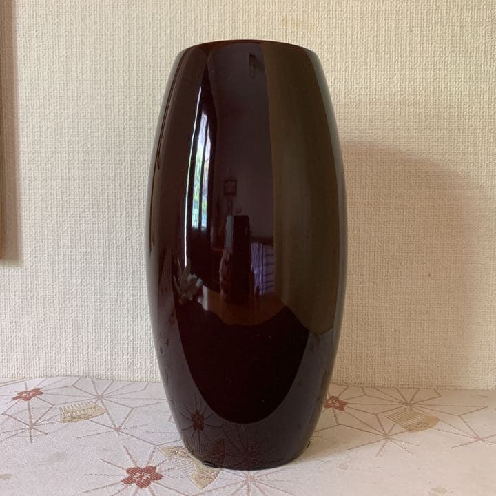 会津塗り　胴張型花瓶　(うるし塗り) 会津白木屋