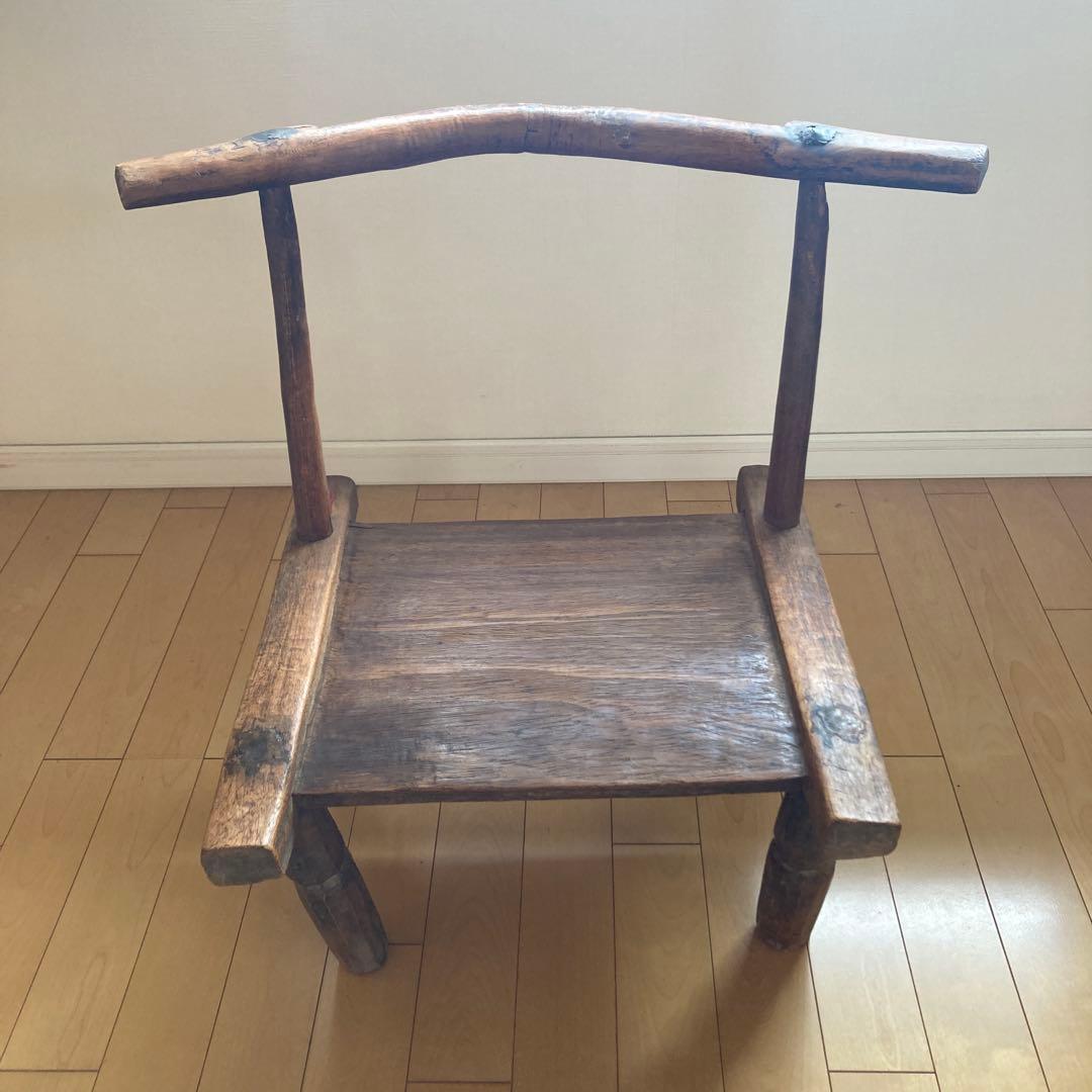 ［アンティーク］アフリカの木製椅子　1脚