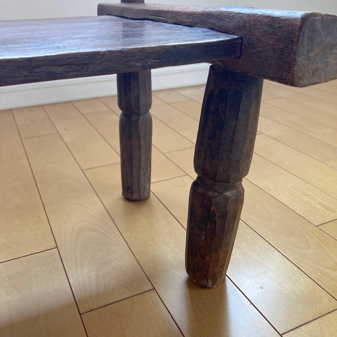 ［アンティーク］アフリカの木製椅子　1脚