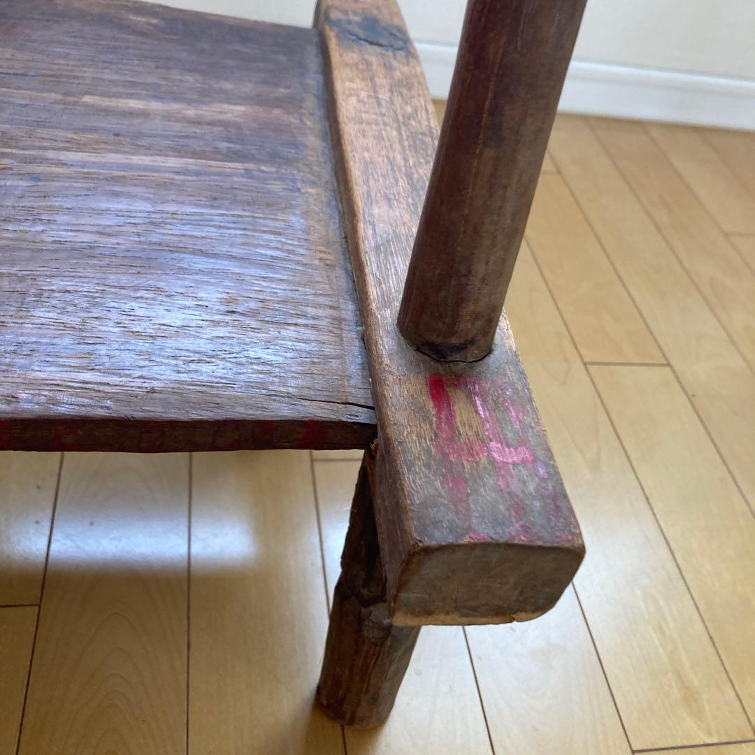 ［アンティーク］アフリカの木製椅子　1脚