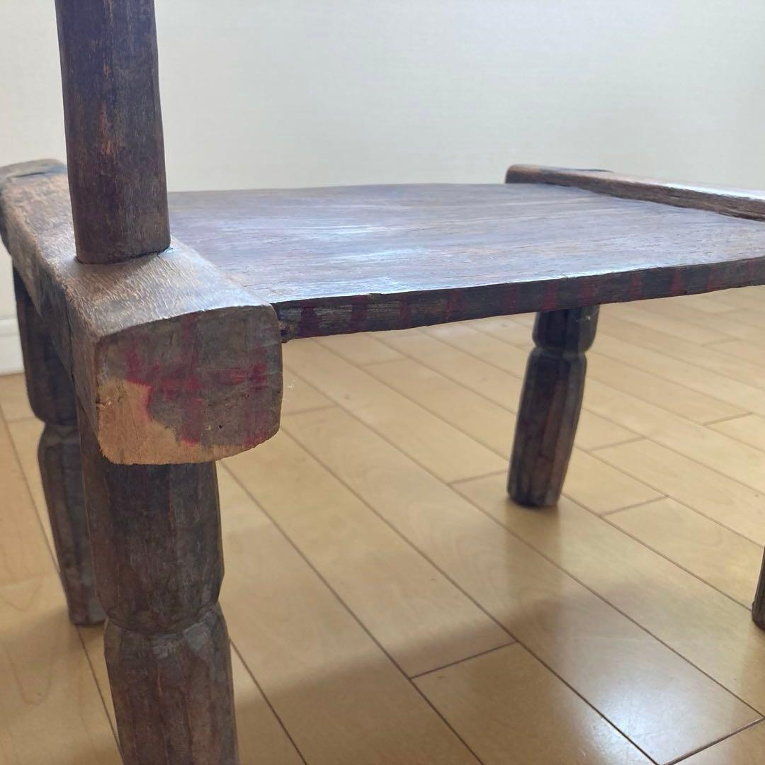 ［アンティーク］アフリカの木製椅子　1脚