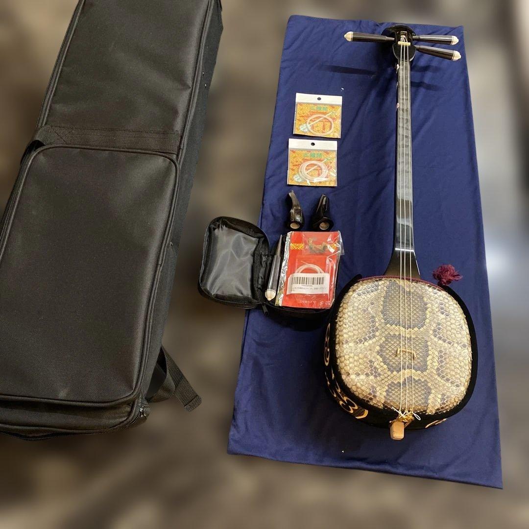 三線本体 ヘビ革風