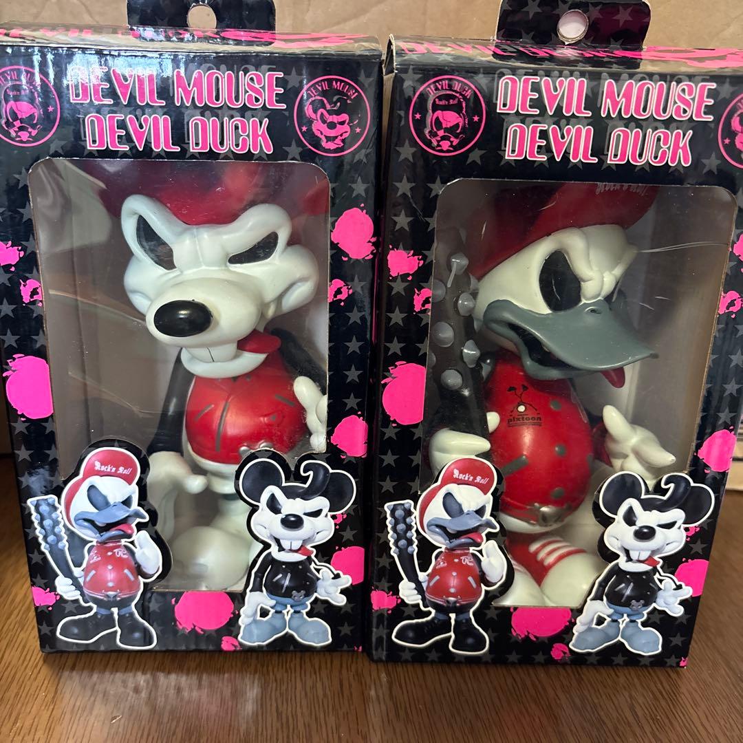 デビルマウス　デビルダック　フィギュア　青カラー　赤カラー　4体セット
