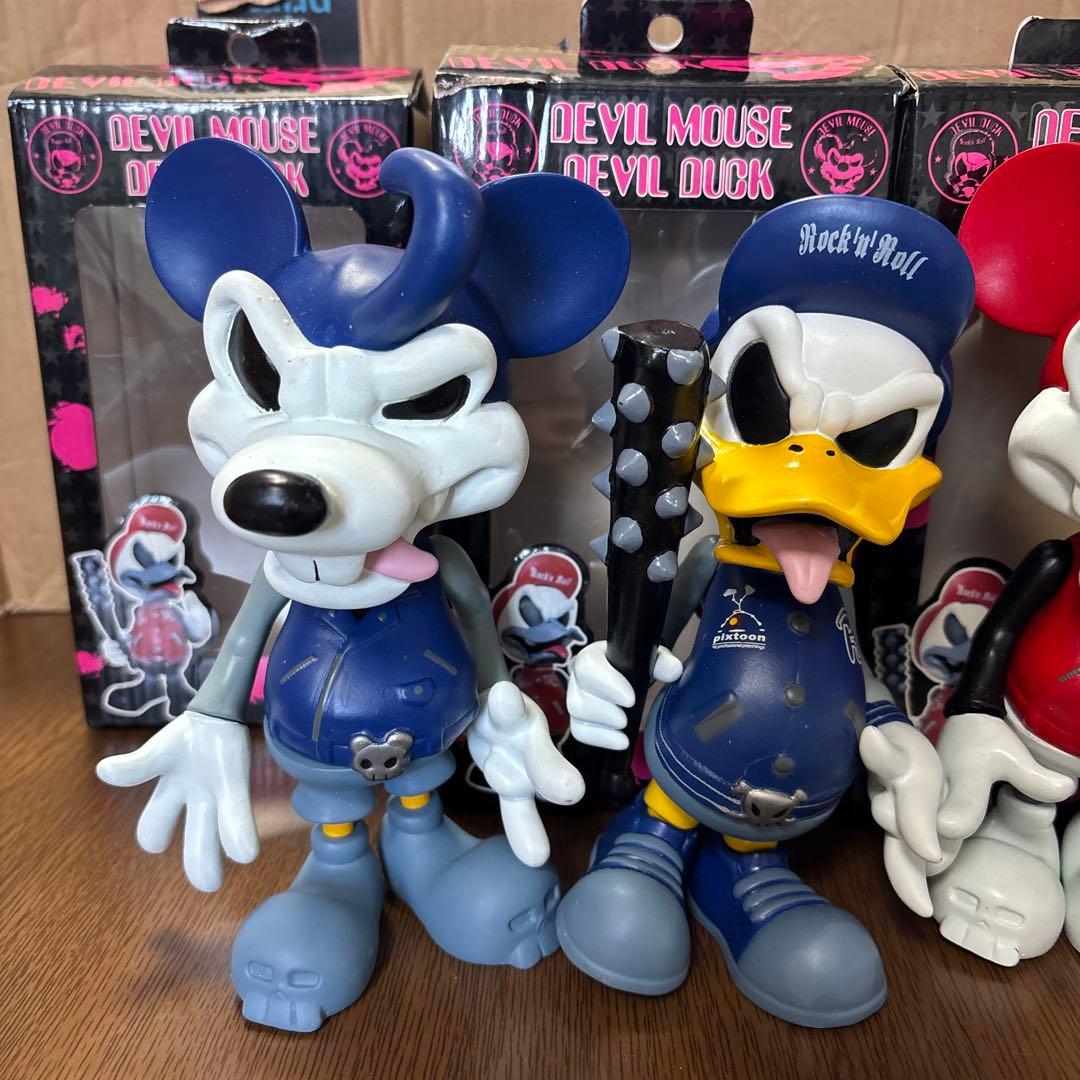 デビルマウス　デビルダック　フィギュア　青カラー　赤カラー　4体セット