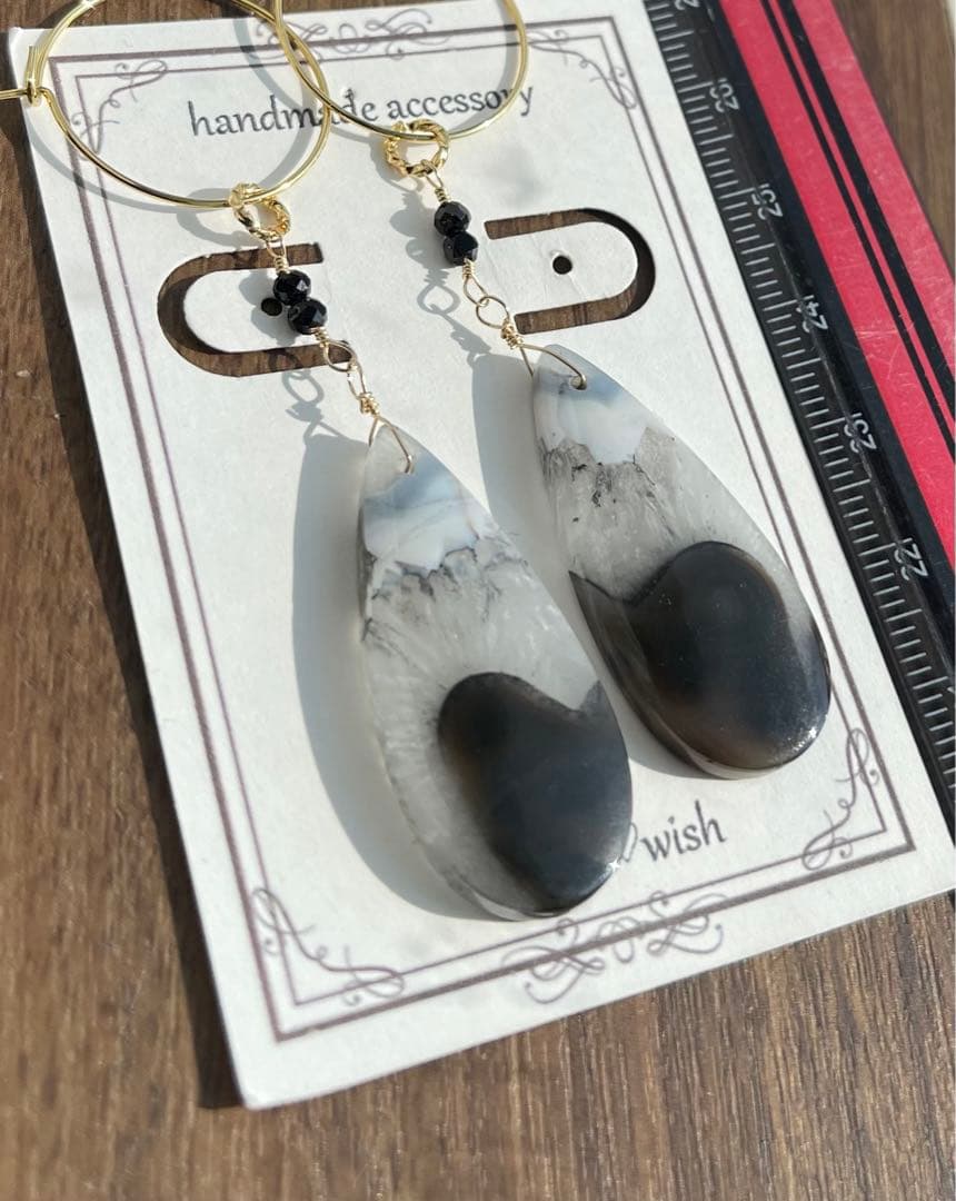 珍しい綺麗1点のみ ティモールアゲートのピアスチャーム