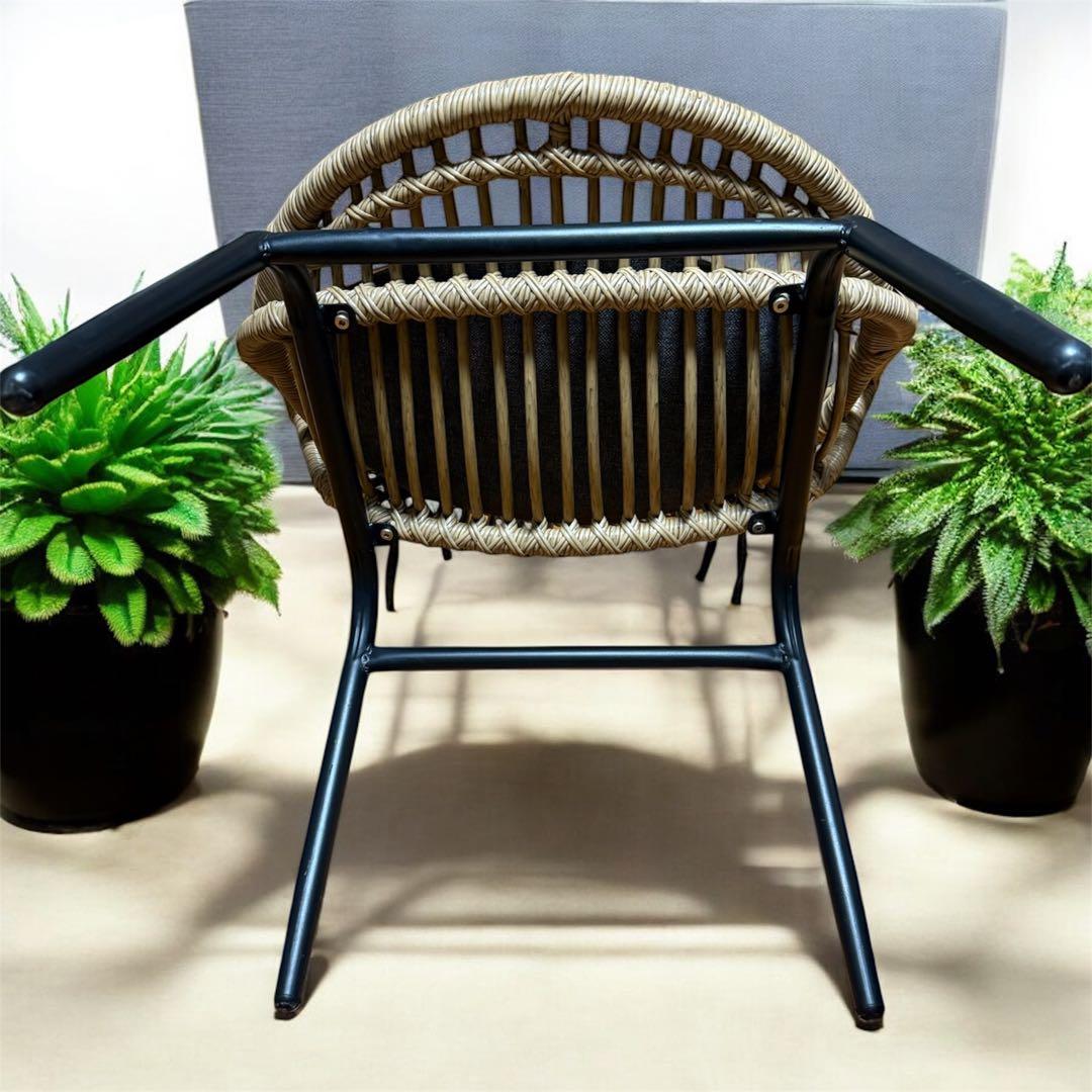 リゾネア オーバルチェア (ラタン調／クッション付き)