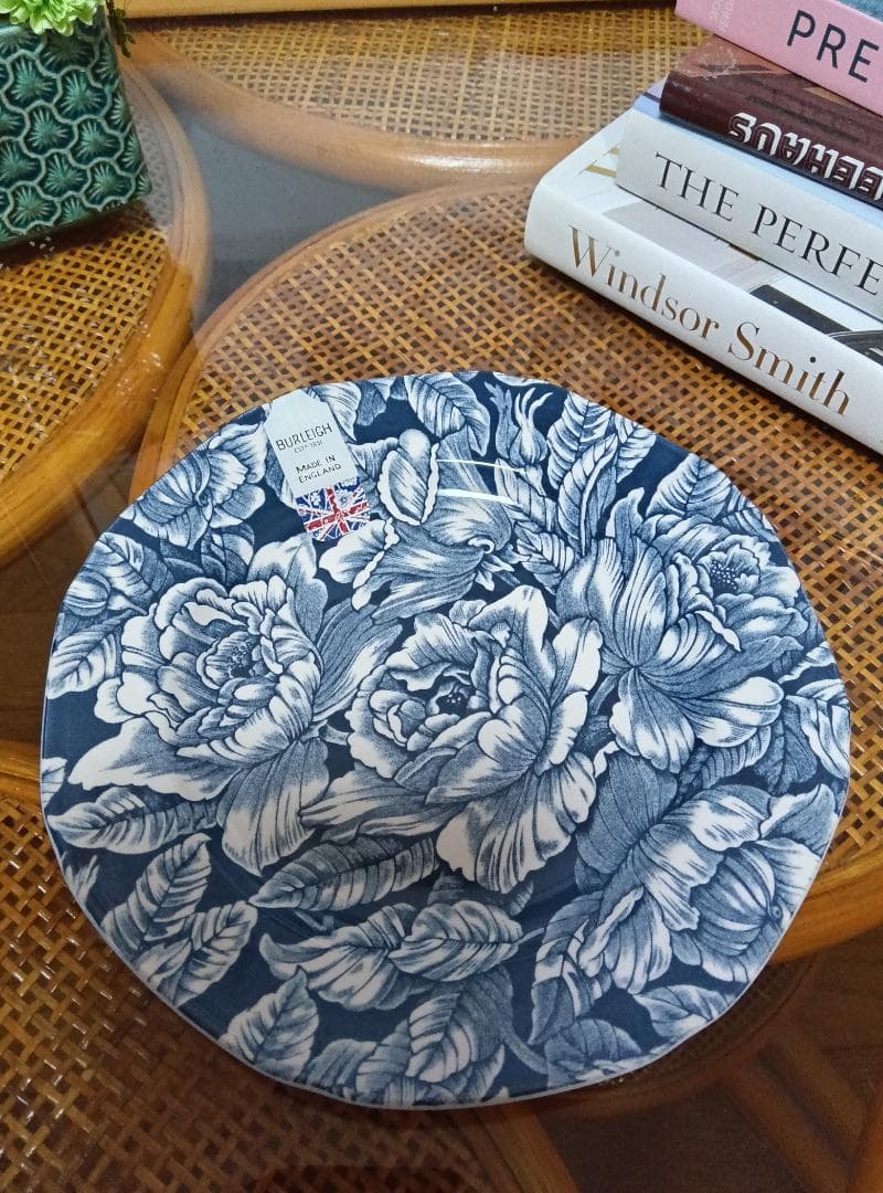 バーレイ　【ファースト品】　インクブルー　ハイビスカスプレート 19cm