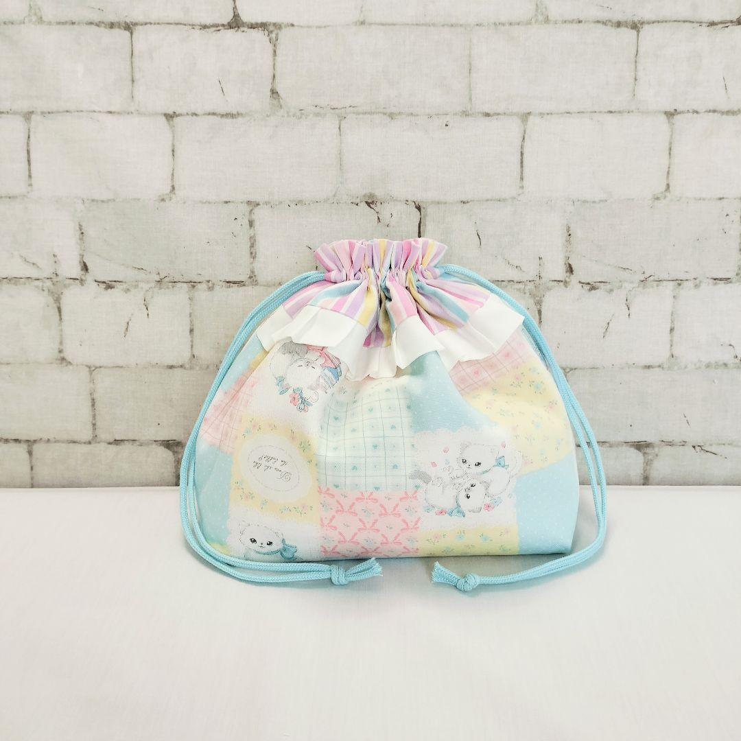 保冷保温弁当袋　給食3点セット　ゆめかわねこちゃん　歯ブラシコップ袋ランチマット