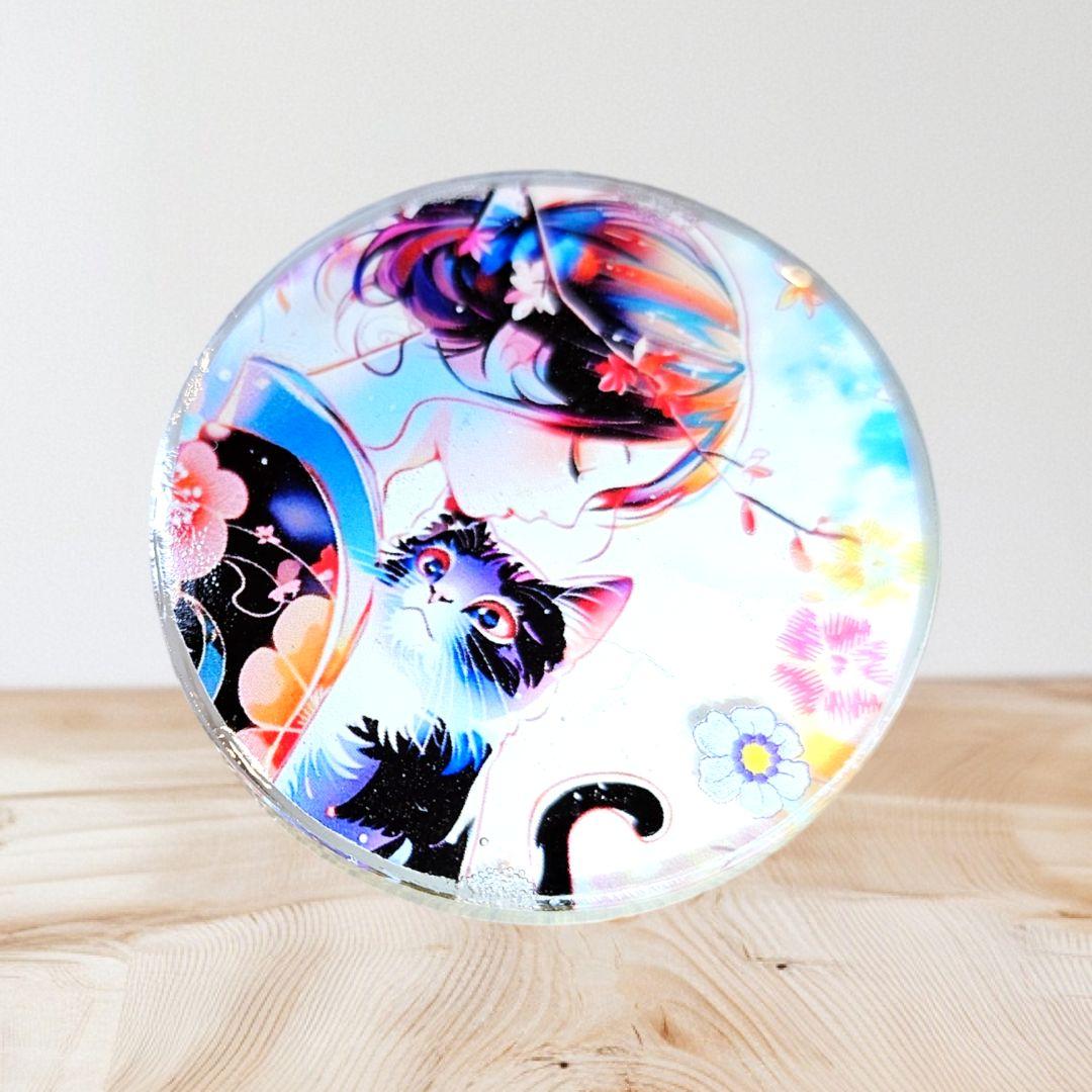 NO.1008❤猫  女の子❤レジンへアゴム ブローチ