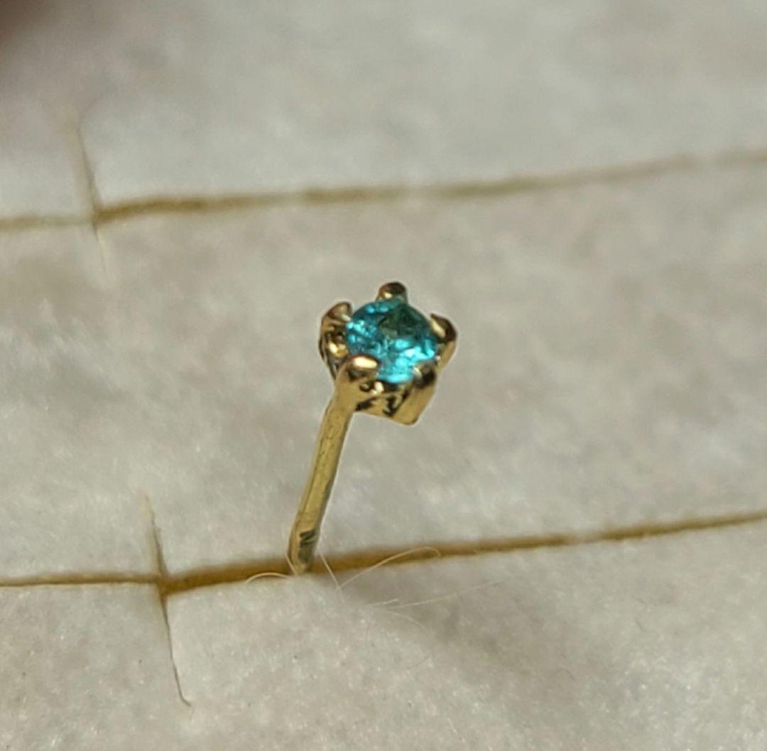 ネオン煌めくお星さま★ブラジルバターリャパライバトルマリンピアス18金★