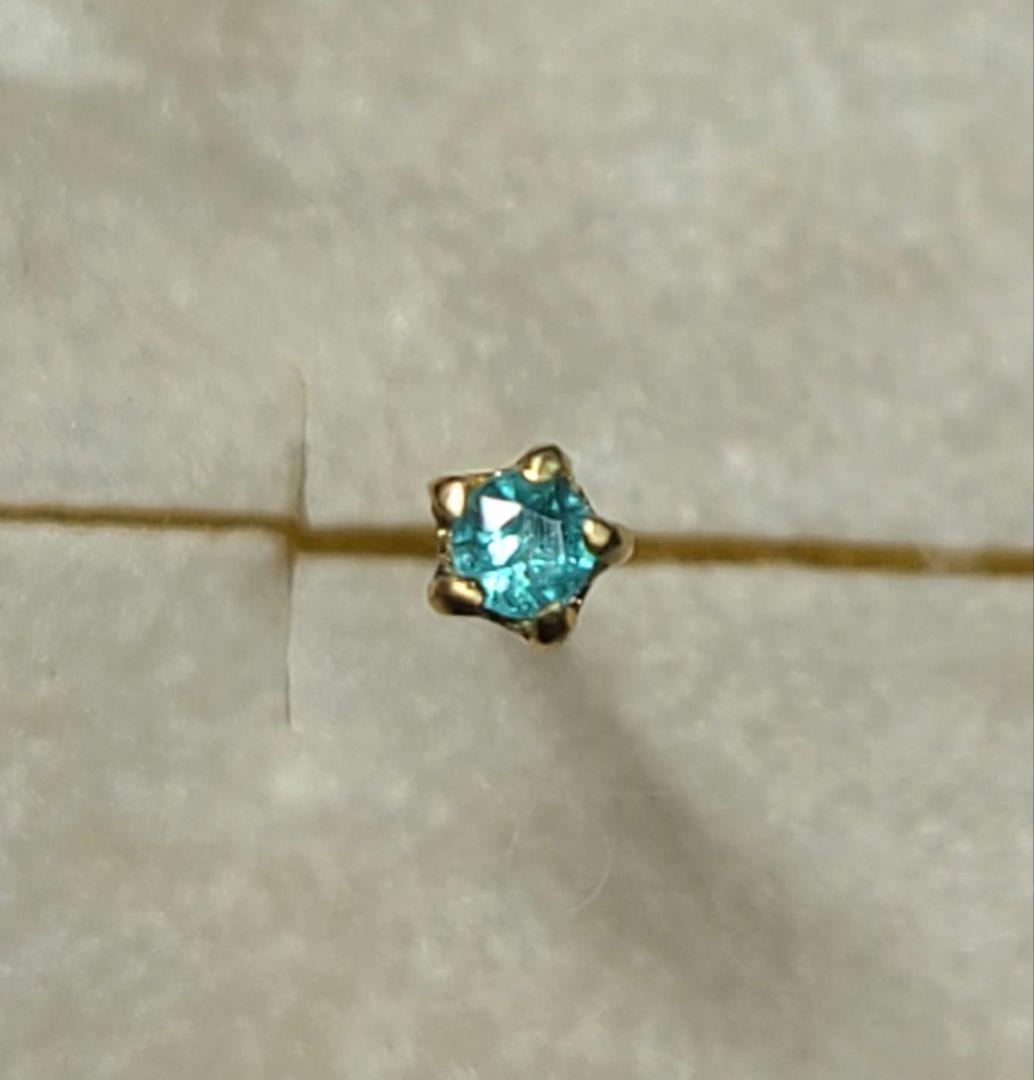 ネオン煌めくお星さま★ブラジルバターリャパライバトルマリンピアス18金★