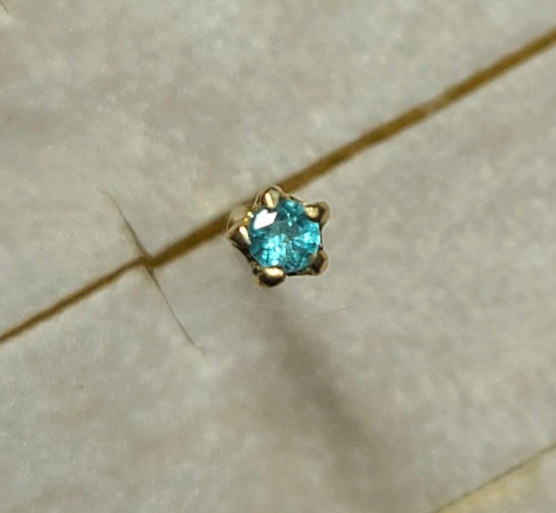 ネオン煌めくお星さま★ブラジルバターリャパライバトルマリンピアス18金★