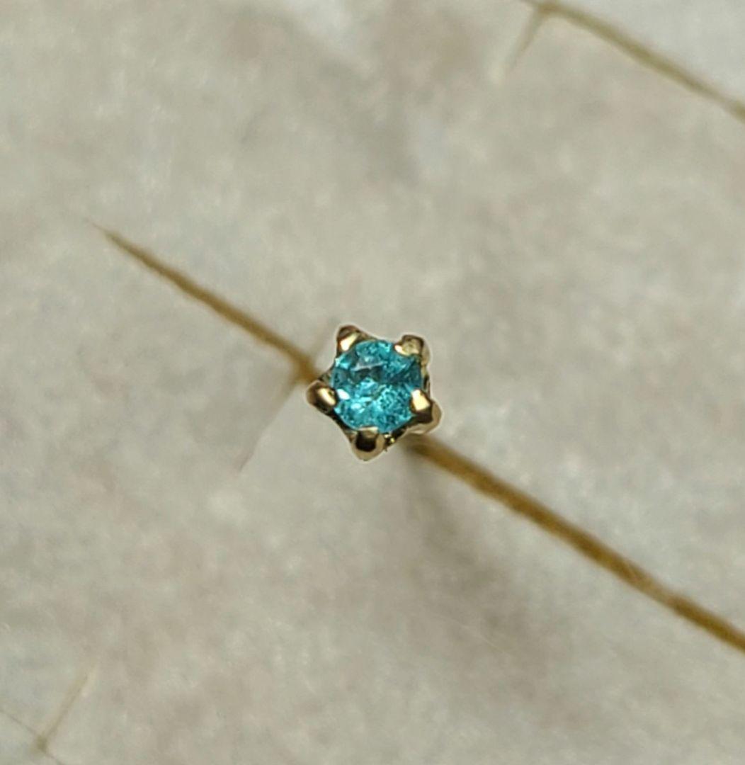 ネオン煌めくお星さま★ブラジルバターリャパライバトルマリンピアス18金★