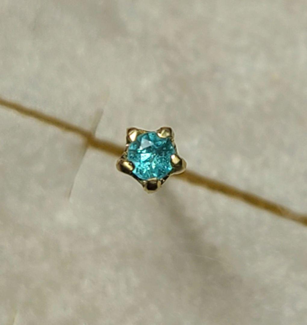 ネオン煌めくお星さま★ブラジルバターリャパライバトルマリンピアス18金★