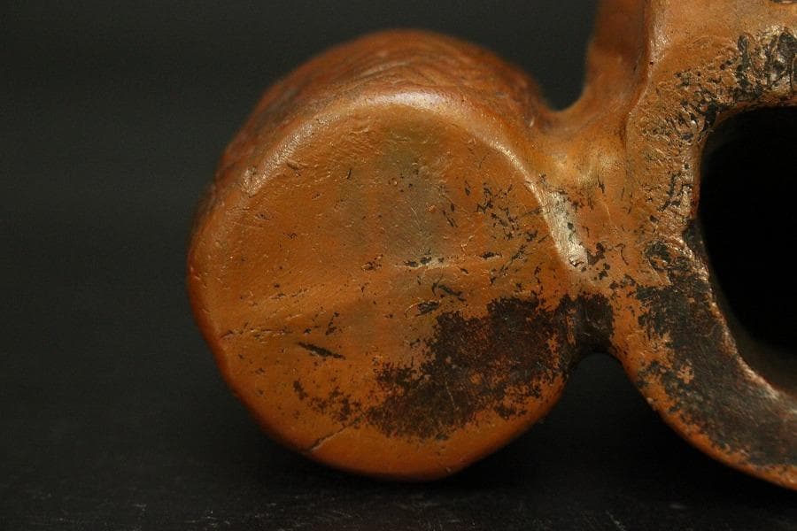 古備前 人物 筆洗 高10.5cm 文房具(A298)