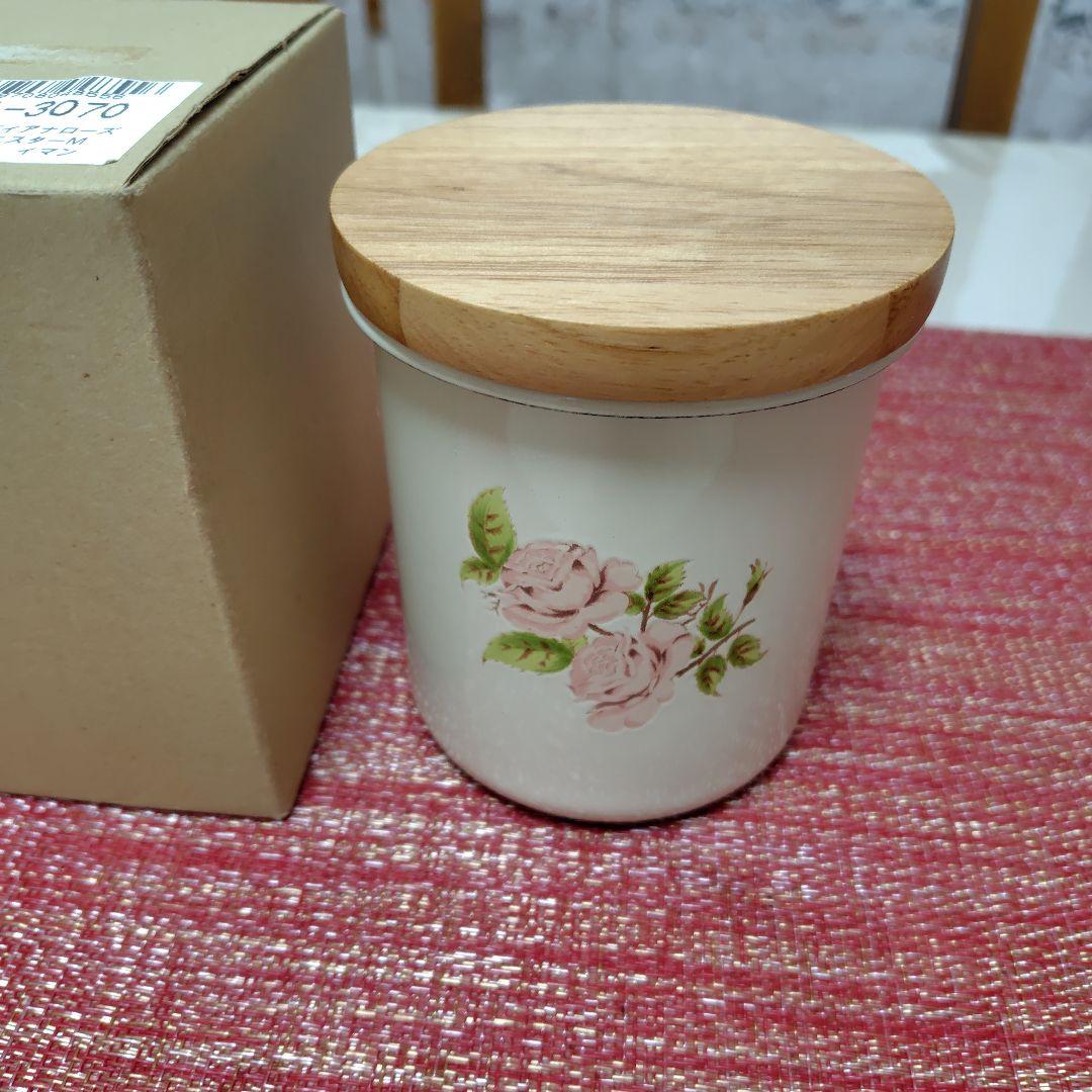 イマン　はじめてのダイアナローズ　木蓋キャニスター　ホーロー　箱入り未使用