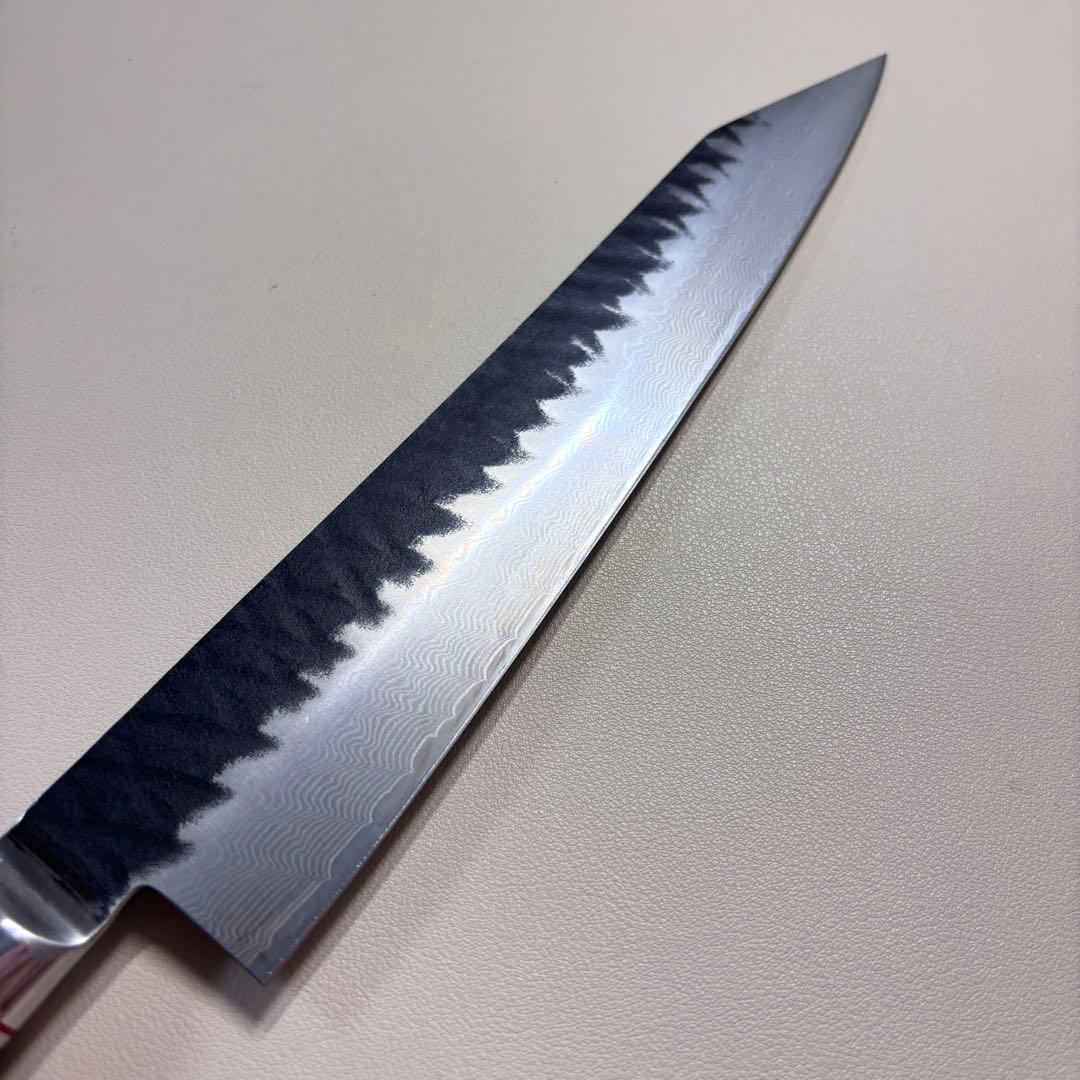 240mm黒打ちダマスカス　(切付型)牛刀シェフナイフ 牛刀【新品】，