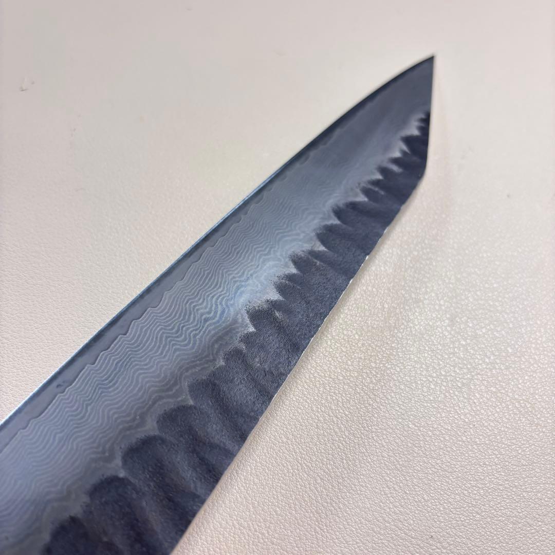 240mm黒打ちダマスカス　(切付型)牛刀シェフナイフ 牛刀【新品】，