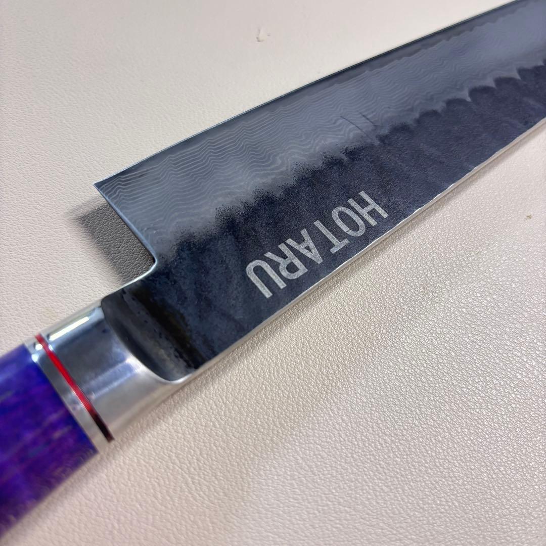 240mm黒打ちダマスカス　(切付型)牛刀シェフナイフ 牛刀【新品】，