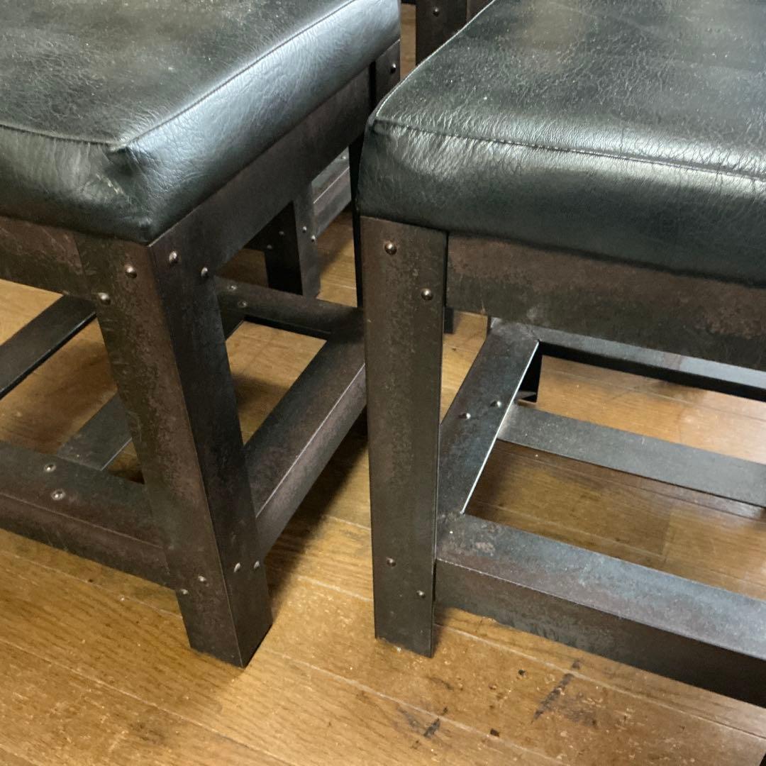 一脚 特注 IDEE IRON STOOL レザー レザー アイアン 椅子