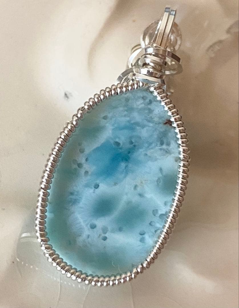 ハンドメイドペンダントトップ⭐︎ラリマー