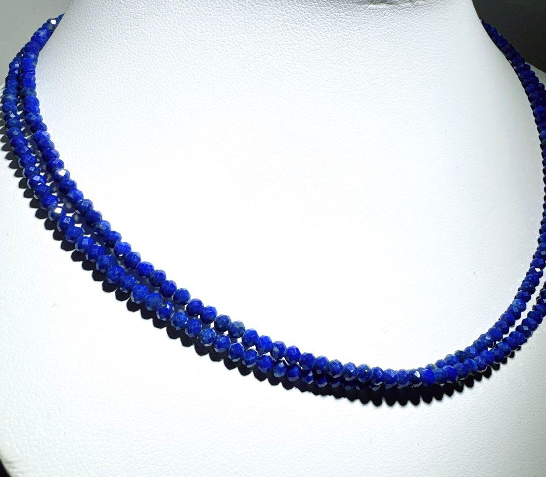 ラピスラズリネックレスロング80センチアジャスター5センチNO25-2517