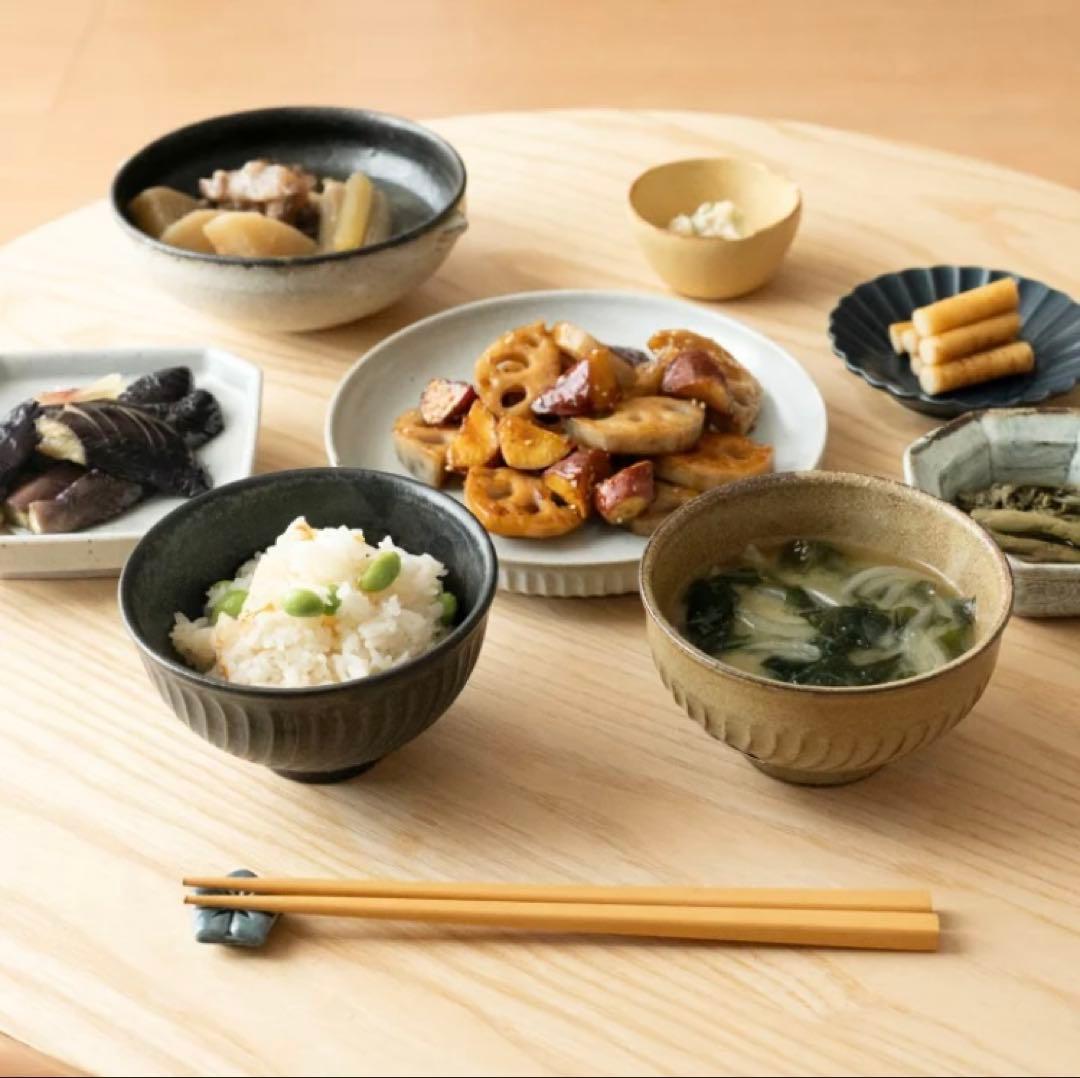 スタジオm＊稲穂6寸皿 × 飯碗小平＊