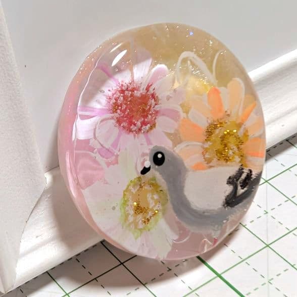 鳩　レジンヘアゴム　春色　花