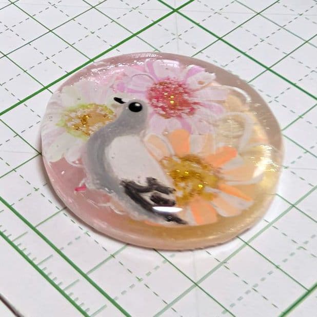 鳩　レジンヘアゴム　春色　花