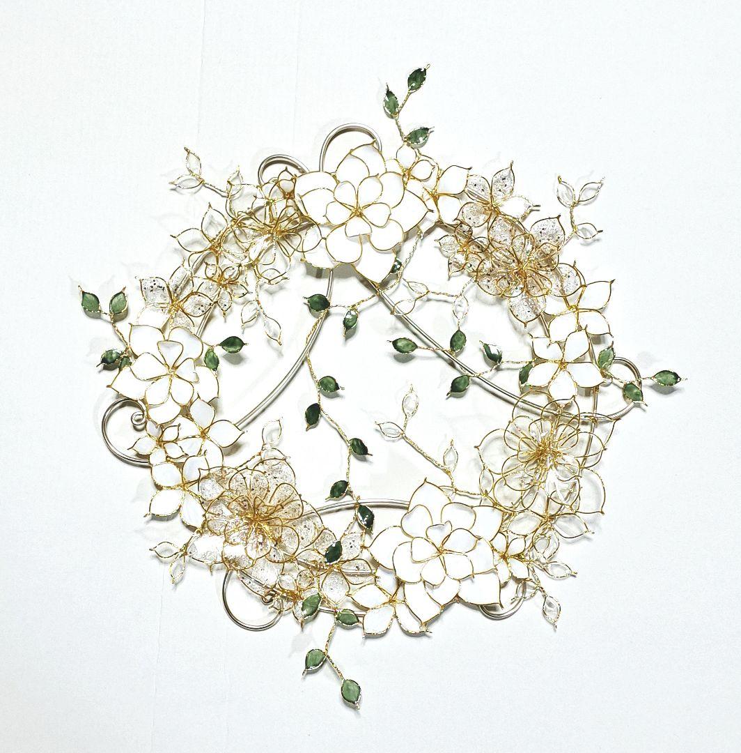 ＊ fu_ka ＊【プロフ必読☆】フラワーリースゴールド大きめS-144