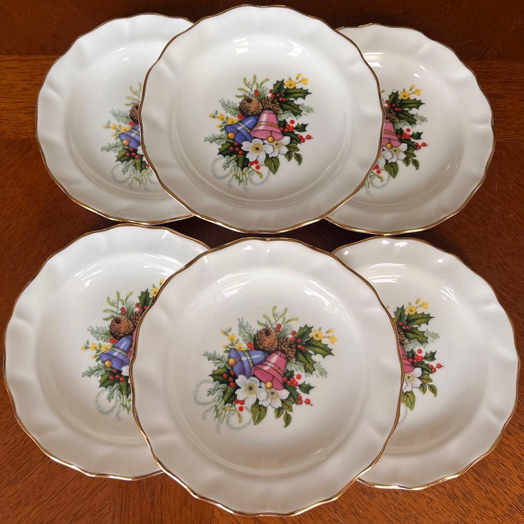 【英国ビンテージ】ダッチェス★クリスマスベル★プチプレート　6枚