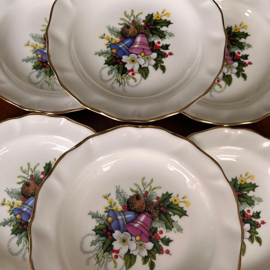 【英国ビンテージ】ダッチェス★クリスマスベル★プチプレート　6枚