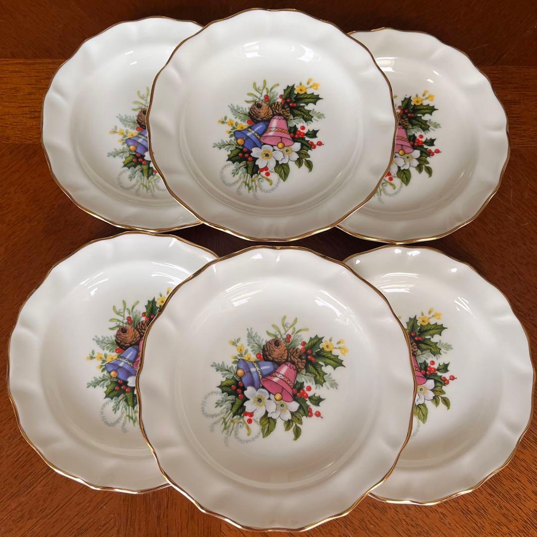 【英国ビンテージ】ダッチェス★クリスマスベル★プチプレート　6枚