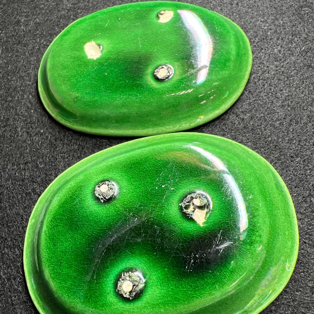 江戸後期　民平焼　小判型龍図小皿10枚　幅約7㎝　東Y8-0216☆2F