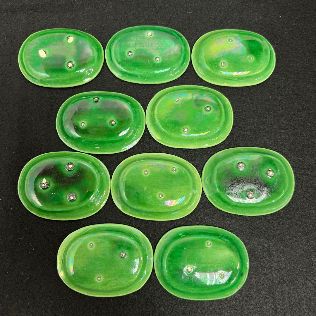 江戸後期　民平焼　小判型龍図小皿10枚　幅約7㎝　東Y8-0216☆2F