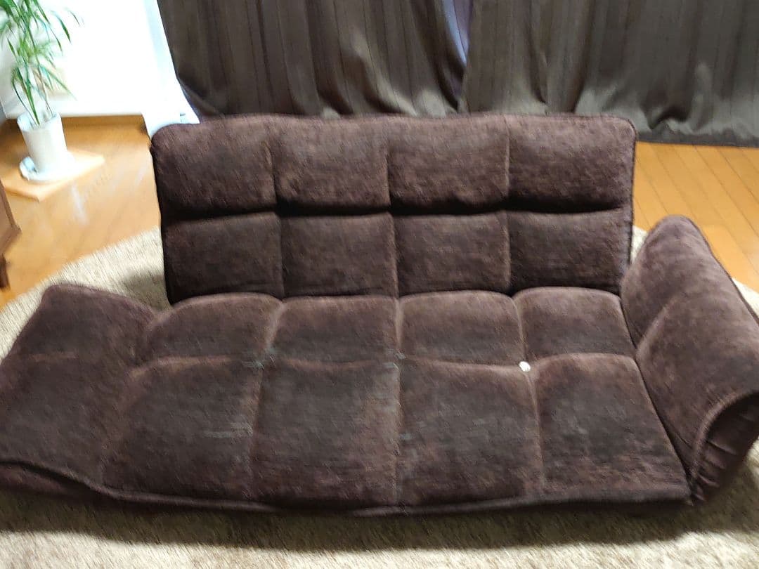 ブラウンファブリック 2人掛けソファ
