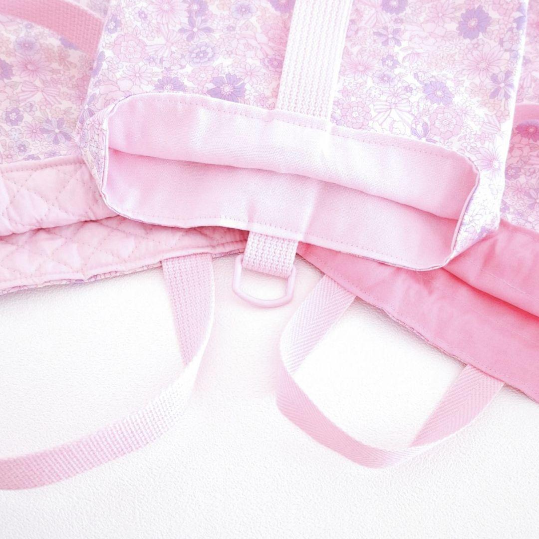入園入学3点セット　花柄　パステルピンク　女の子　レッスンバック