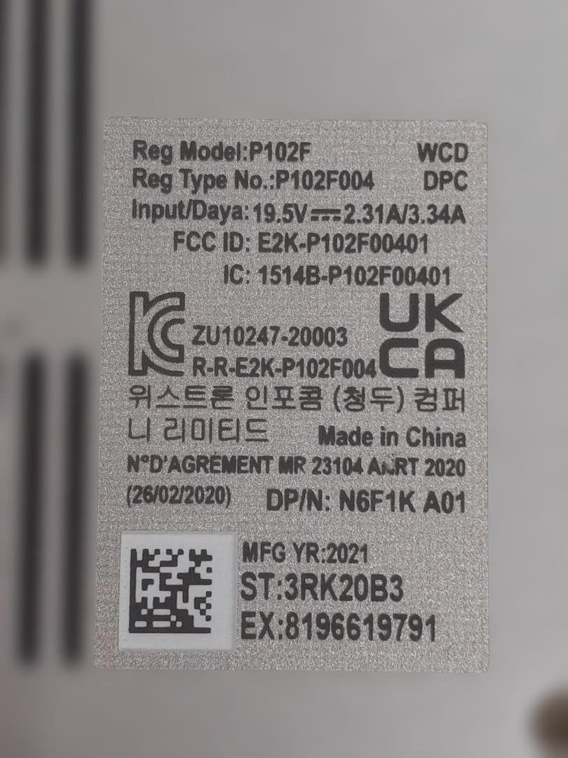 メ*郎様 80L0216-02　Dell Inspiron 15 5505 動作