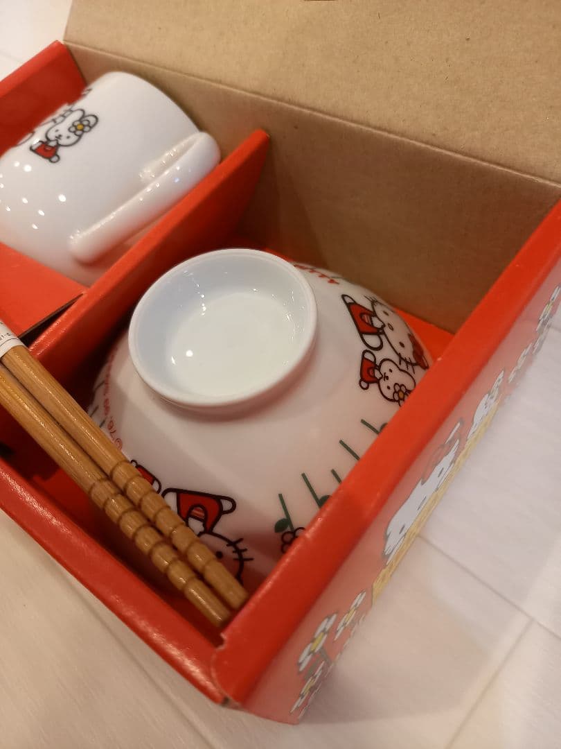 ハローキティ　お茶碗セット　茶わん　マグカップ　お箸　1999年　レトロ　新品♡
