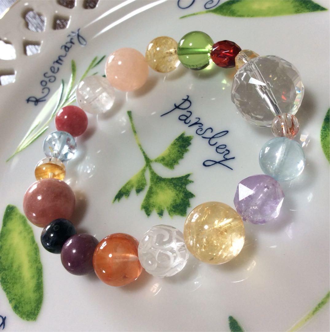 インカローズ ルチル 天然アンバー サファイア トパーズ ストロベリークォーツ