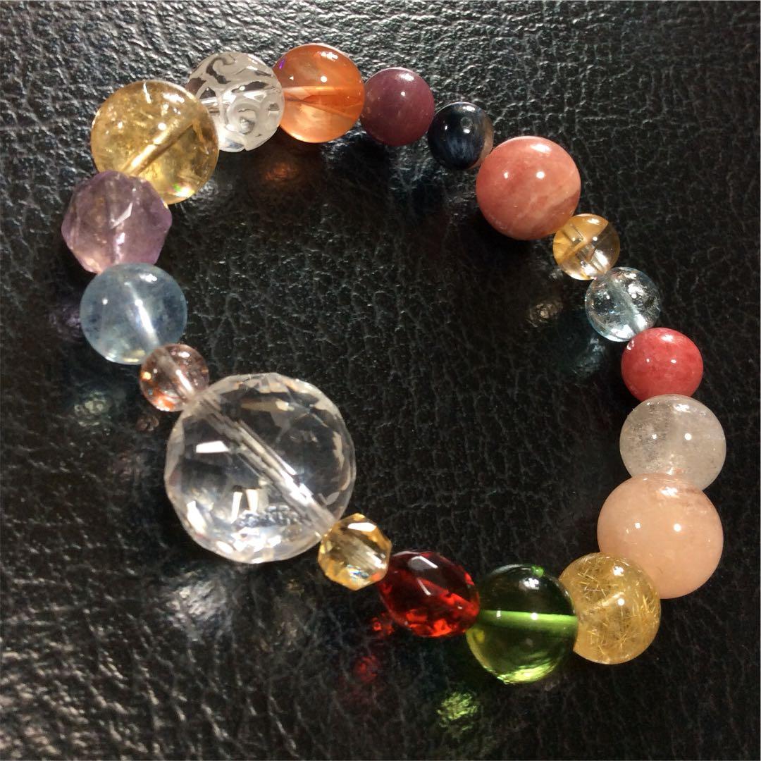 インカローズ ルチル 天然アンバー サファイア トパーズ ストロベリークォーツ